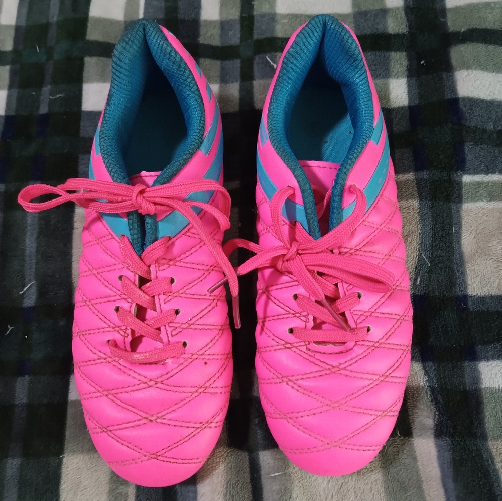 Pink And Blue Girls Soccer Cleats Size 2
